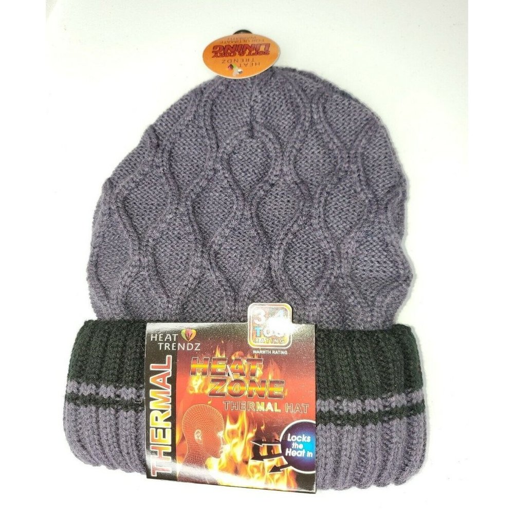 womens Thermal Cuffed Winter Hat purple soft cozy lining 3.4‎ TOG Heat Zone